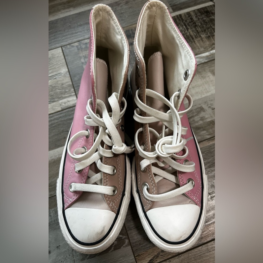 Converse Chuck Taylor All Star Leather Sneakers US 6.5 salt lotus pink 2 tone
